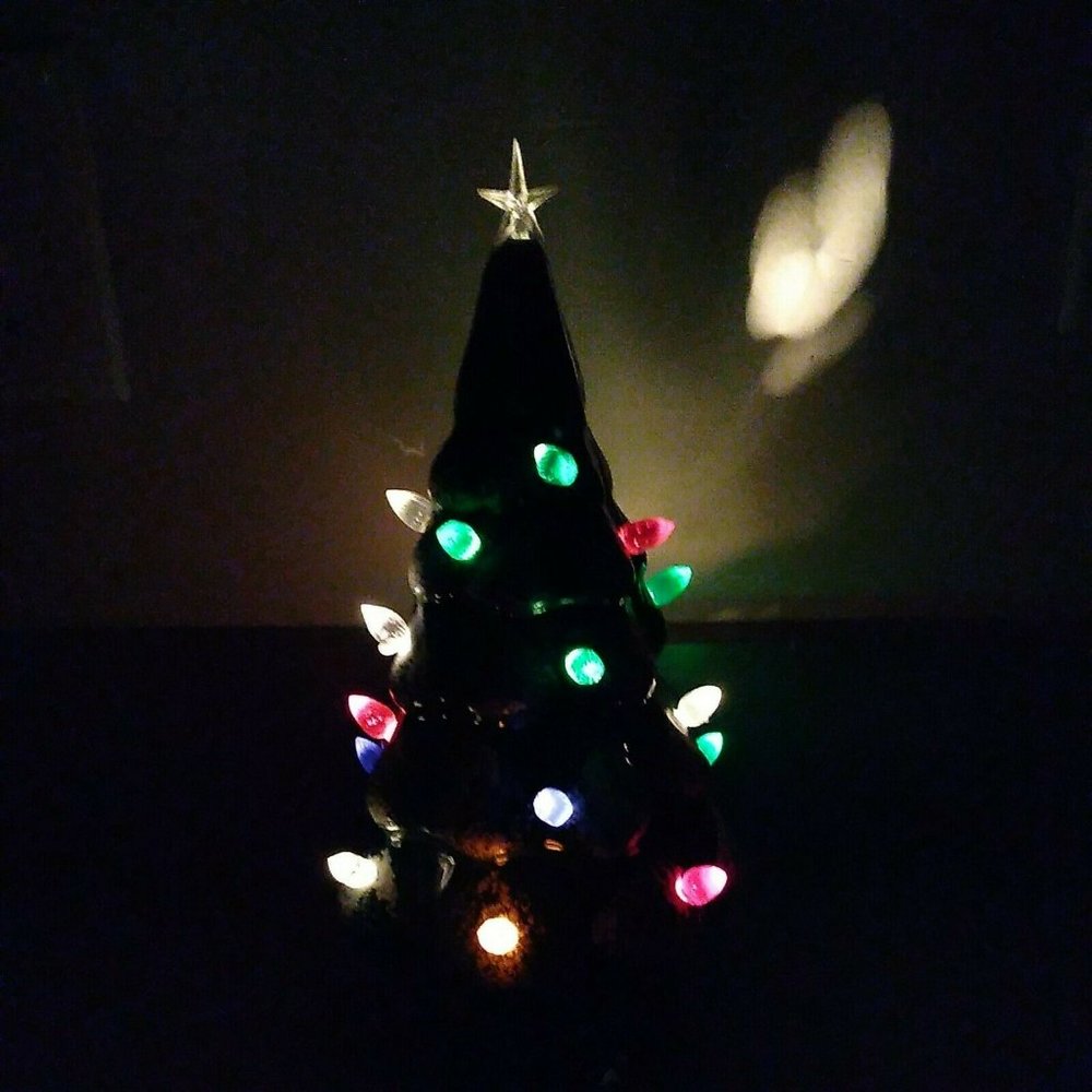 Ceramic Lighted Christmas Tree Vintage 10" Marcia Inspirations Trim n Glo CTL-10